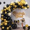 Black Gold Balloon Arch Garland Kit Confetti Balloons Birthday Party Decorations Adults Wedding Anniversary Balloon Baby Shower