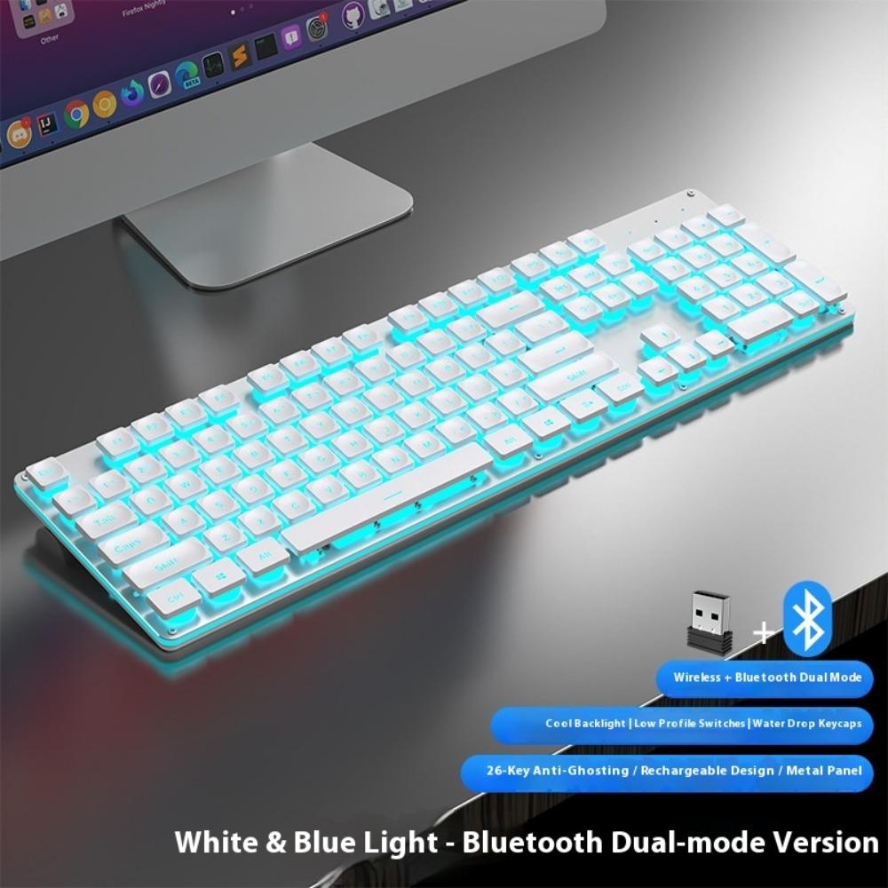 Kabelloses Tastatur- und Maus-Set, Leise Ultradünn Hochwertig Spielcomputer Büromaschinen Gefühl