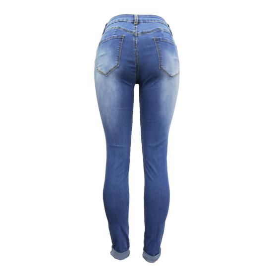 Women's Mid Rise Jeans Skinny Ripped Jeans Stretch Distressed Denim Pants Slim