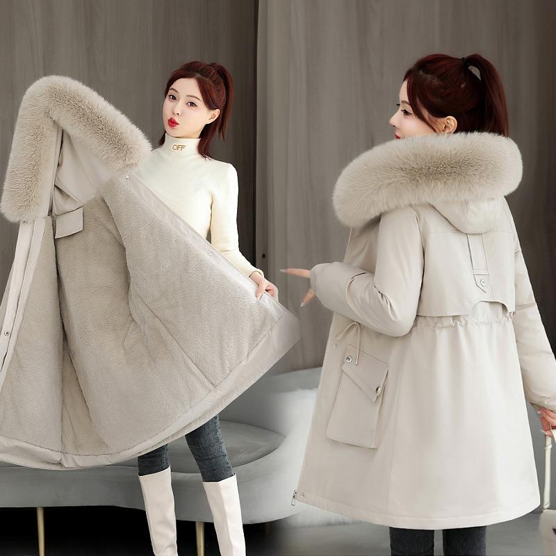 Cotton Clothes Winter New Thickened Pie Overcome Women's Waist and Thin Hooded Big Sweater Cotton-padded Coat Women