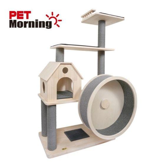 cat tower with wheel