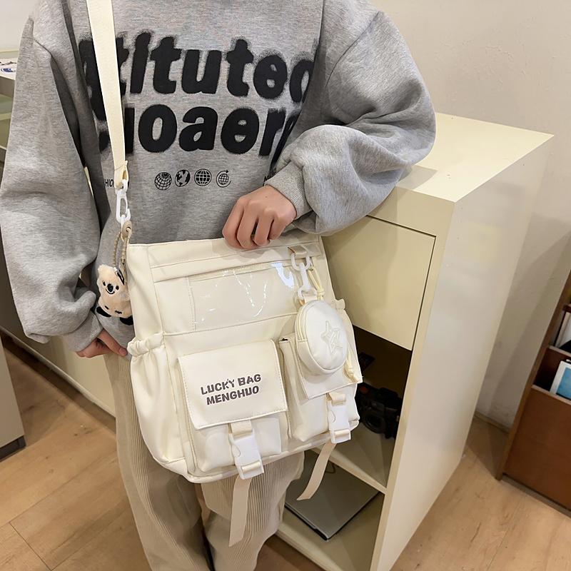 College Style Crossbody Bag Student Shoulder Bag Women's Tote Bag with Coin Purse