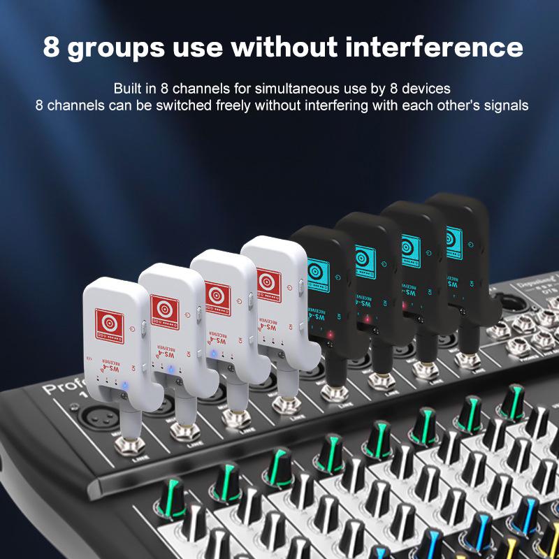 2.4G Wireless Guitar System - Rechargeable Guitar Transmitter & Receiver For Electric Guitar & Bass, Plug & Play, Low Latency