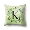 Polyester Pillowcase Car Decoration Small Fresh Green Leaves 26 English Letter Printing Pillow Cushion Cover