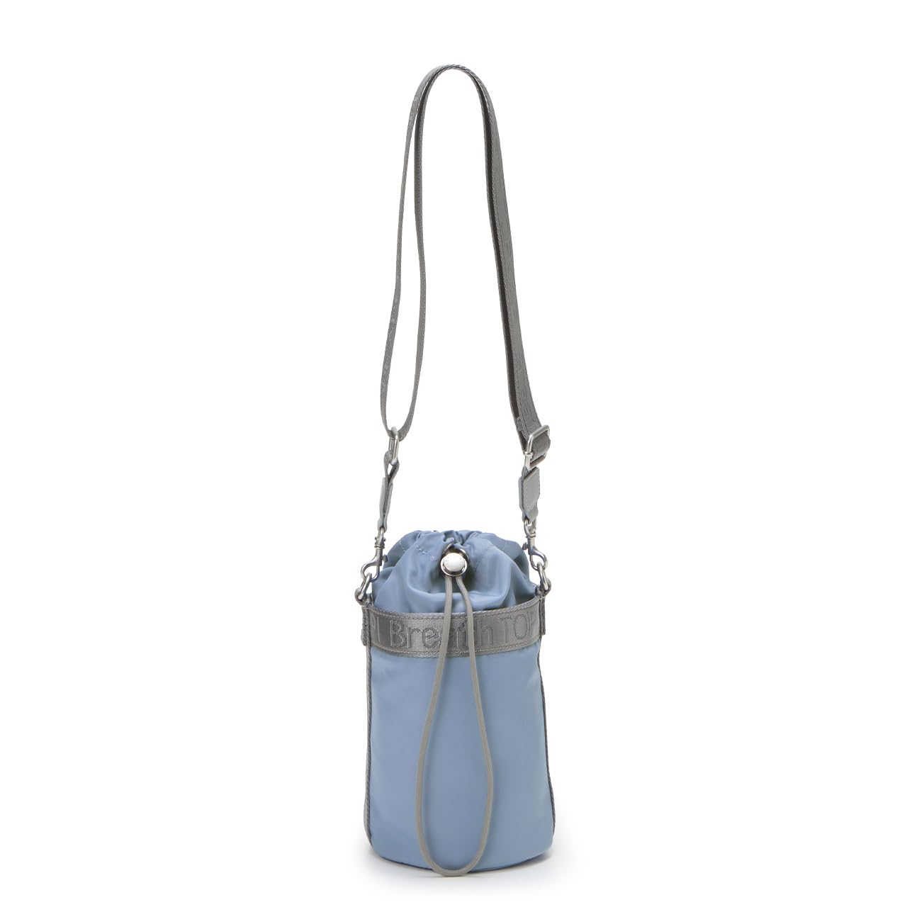 Свободная нейлоновая лента с логотипом, сумка-ведро на шнурке, плечевая сумка [Breath TOPKAPI] (Серо-голубой)