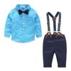 Baby Boys Clothes Set Infant Kids Gentleman Suit Tops+Pants Suspender Outfits