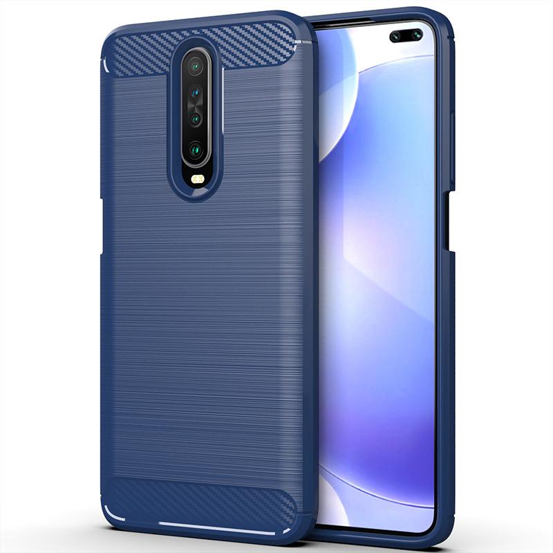 

Силіконовий чохол для Xaomi Redmi K30 k30i 5G, тримач, підставка, ударостійкий чохол для телефону Xiaomi Mi Poco X2, матовий чохол з вуглецевого волокна Redmi K30 синій
