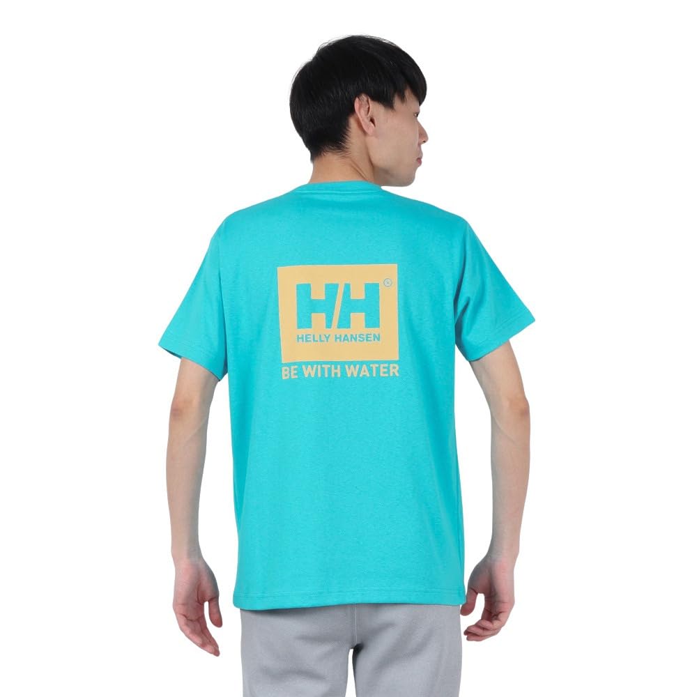 Helly Hansen HH62417 Wave Blue Short Sleeve T-Shirt with Be With Water Logo, Quick-Drying, UV Protection, Unisex, Size M