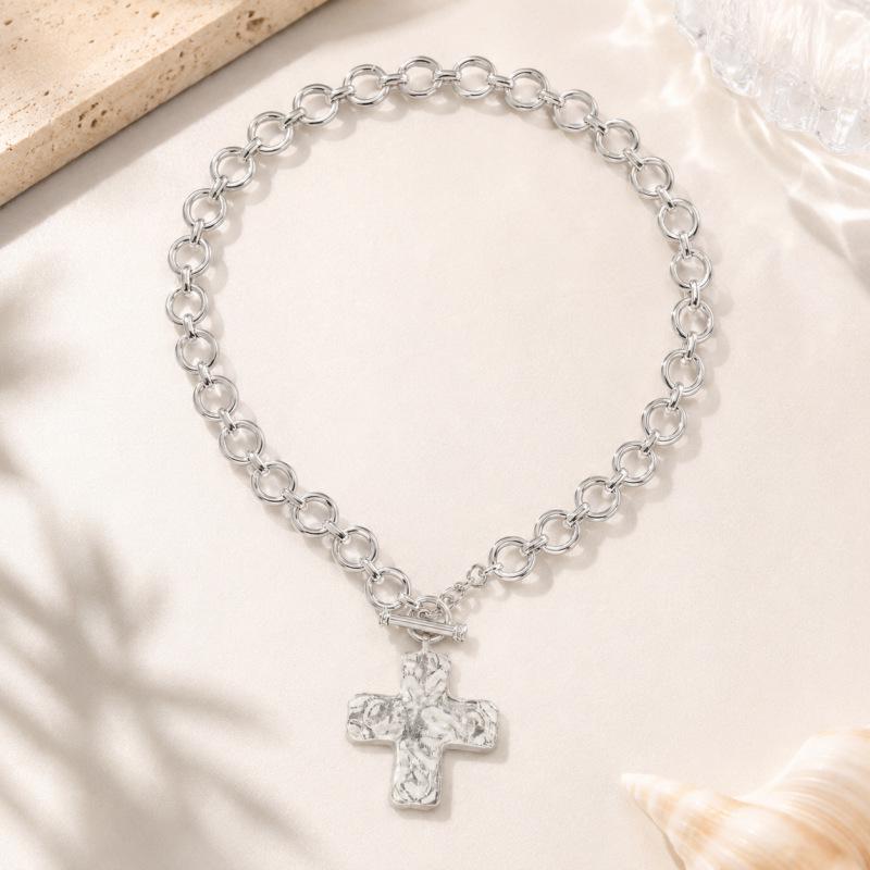 European & American Punk Metal Cross Chain Necklace - Hip Hop Design