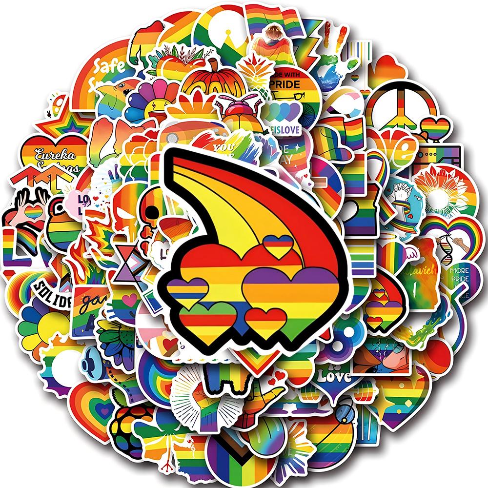 10/30/50/100 stuks Cartoon Regenboog Pride Parade Stickers Grappige LGBT Gay Graffiti Decals Bagage Telefoon Gitaar Decoratie Sticker Speelgoed