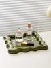 Morden Wave Storage Tray Makeup Storage Plate Square Ripple Tray Jewelry Organization Deskstop Ornament Tea Table Decoration