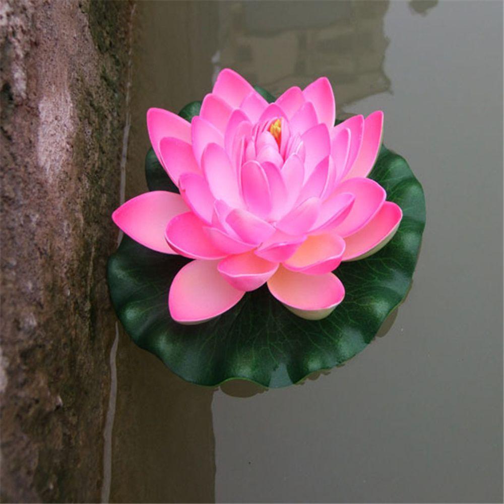 Home Decoration Floral Foam Green Leaves Simulation Water Lily Fake Plants Artificial Lotus Flower