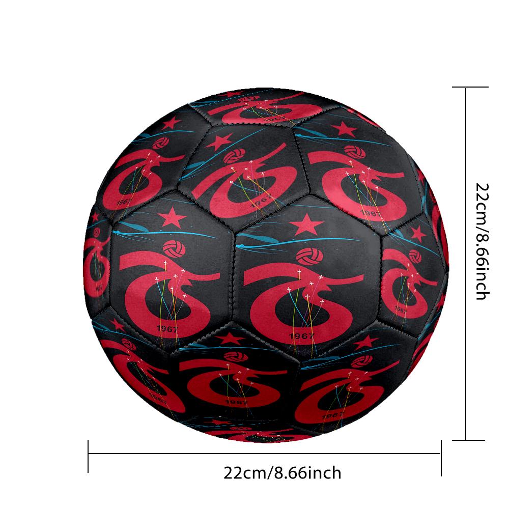 Turkish Football Club Emblem Size 5 Soccer Ball,Indoor/Outdoor Suitable for Training Matches Tournaments Practice Games Perfect Gift for Fan
