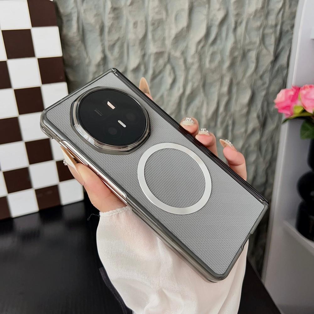 For VIVO X Fold 5 Case Luxury PU Double Hinge Magnetic Wireless Charging Protective Back Cover Case For VIVO X Fold5 Phone Shell