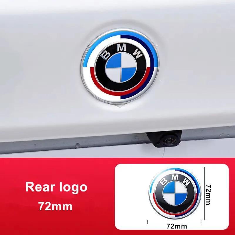BMW 50. Yıl Logosu İçin Ön Kaput Amblemi 81mm+Arka Amblem 74mm+Jant Kapağı 68mm+56mm Direksiyon Simidi Çıkartması 46mm