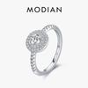 Modian Sparkling Round Clear CZ Charm Rings Fashion 925 Silver Classic Design Wedding Ring For Women Party Jewelry