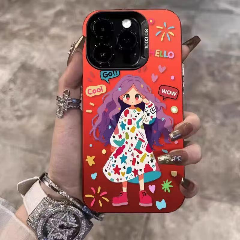Personality girl applies to Apple 17Promax mobile phone case iPhone16 vitality case Japan and Korea 15/1413/