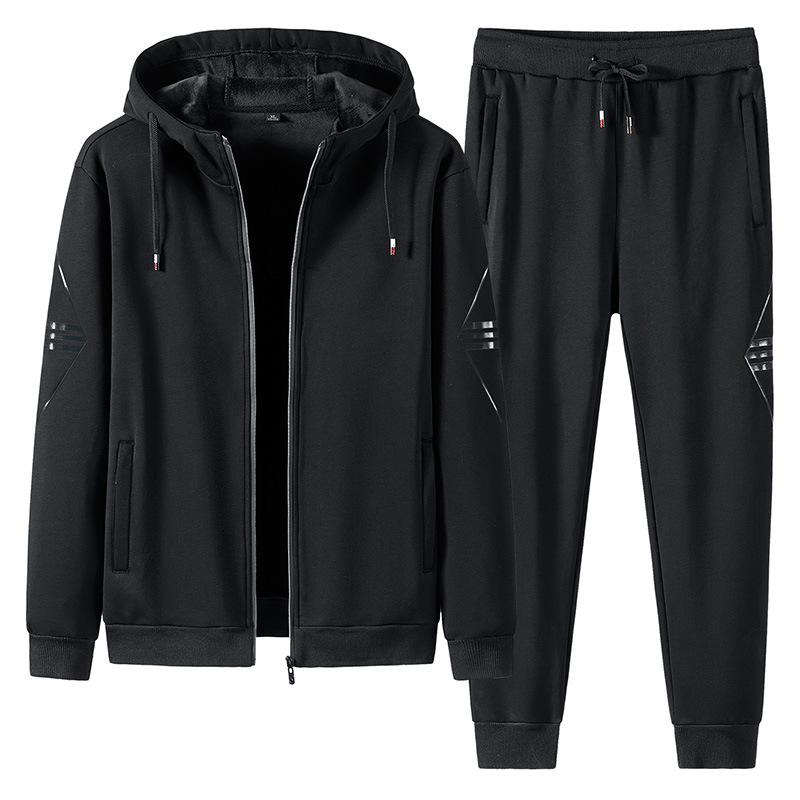 Sports Plus Velvet Thick Suit Men 'S Sports Casual Men 'S Plus Velvet Men 'S Winter Cotton Suit 