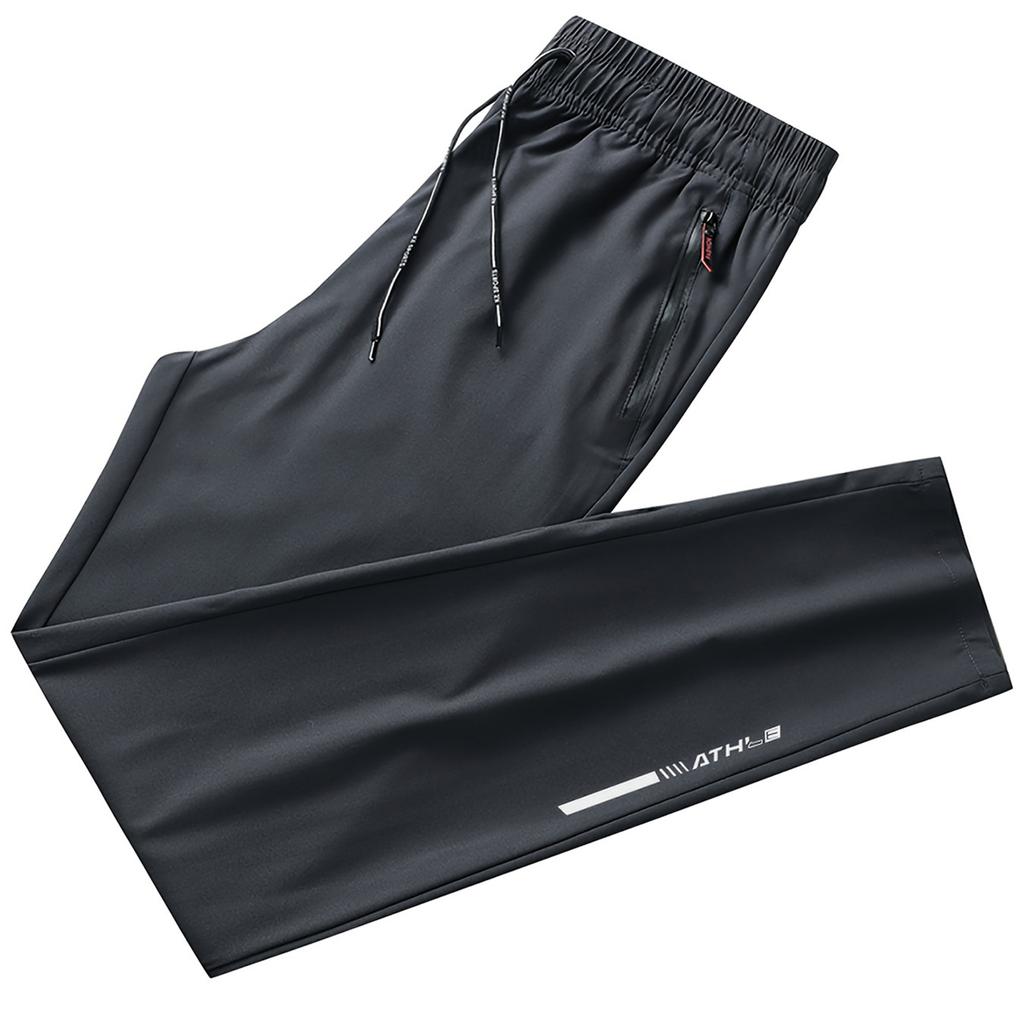Men's Summer Lightweight Quick Dry Casual Straight Leg Pants with Stretch Elastic Waistband Breathable Trousers