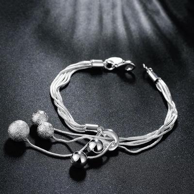 Charms koraliki łańcuszek piękna bransoletka kolor srebrny moda dla kobiet ślubna ładna bransoletka biżuteria