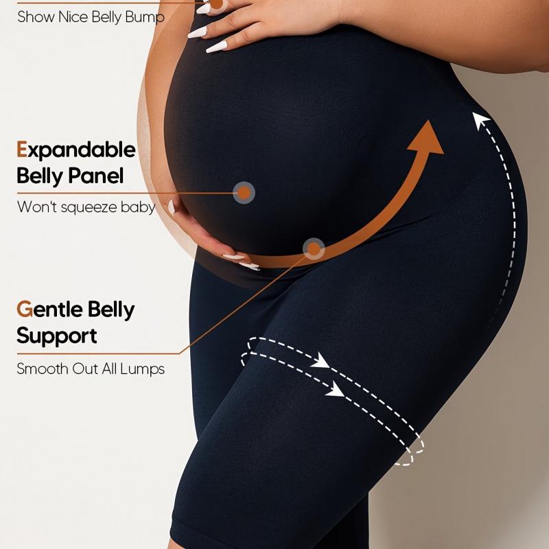 

2025 Seamless European & American Women s Maternity Yoga Shorts M чорний