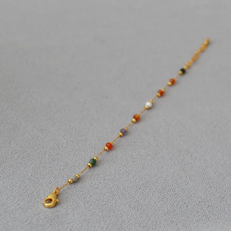 Stainless Steel Colorful Beads Bracelet For Women Girls Gold Color Exquisite Vacation Style Wrist Chains Party Jewelry Gifts