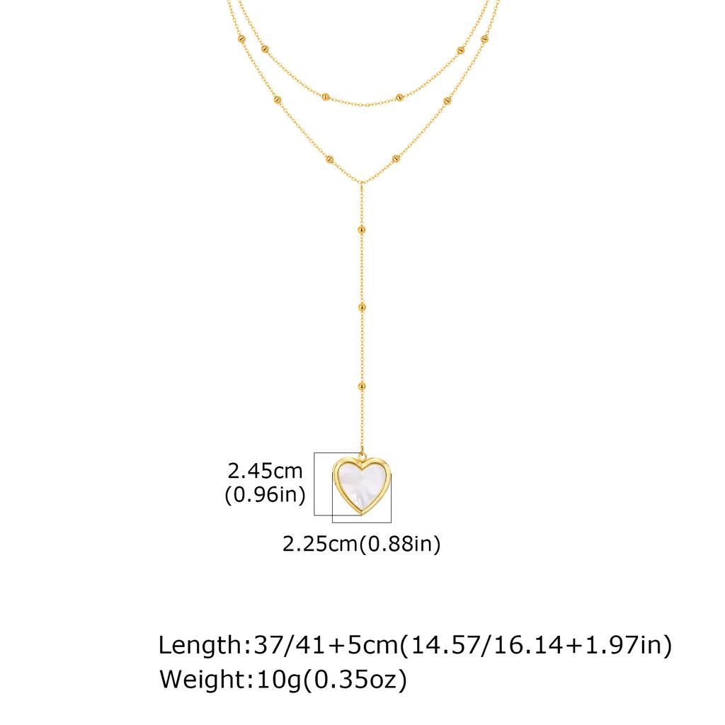 Classic Heart Locket Pendant Beaded Chain Necklace for Women Stainless Steel Family BFF Pendant Trendy Collar Jewelry Gifts