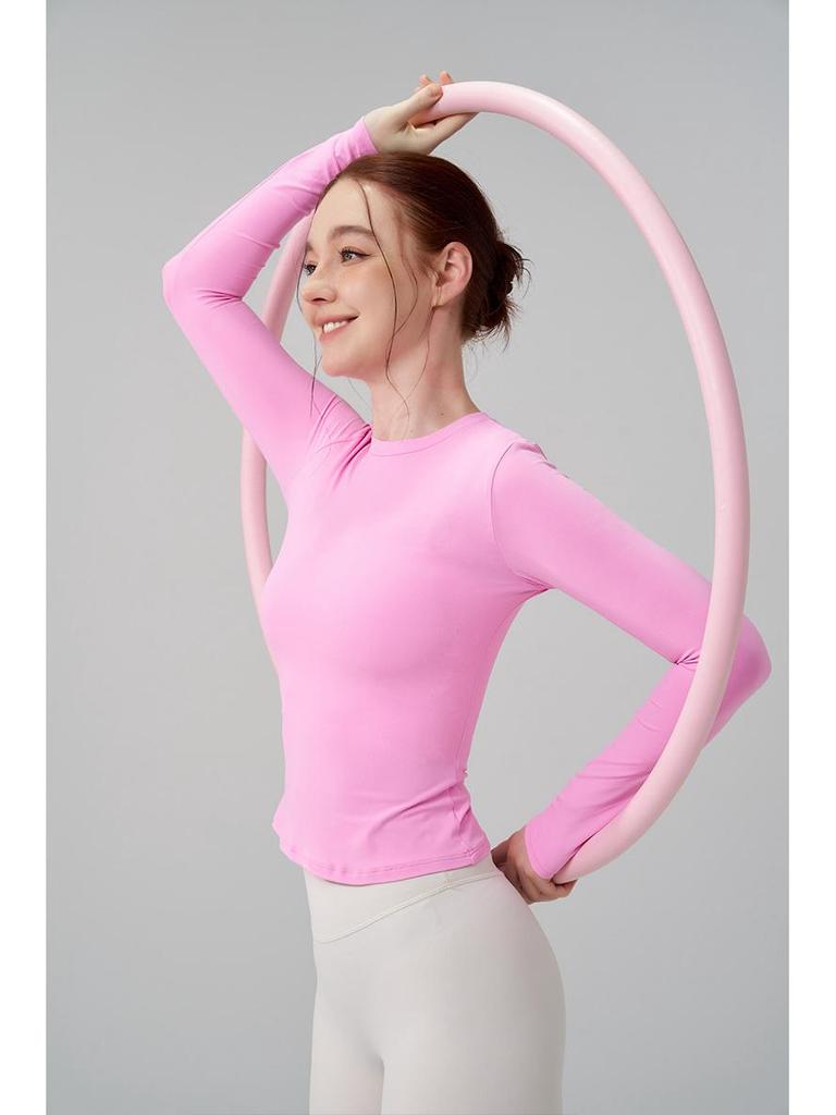 Autumn/Winter Versatile Round Neck Base Layer Sport Top - High Elasticity, Breathable Yoga Fitness Long Sleeve