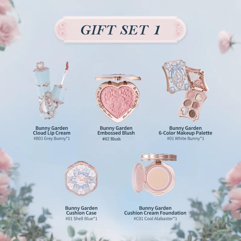 Flower Knows Bunny Garden Collection Gift Set Makeup Palette Lipstick Lip Cream Blush Cushion Cream Foundation Kit De Maquillaje