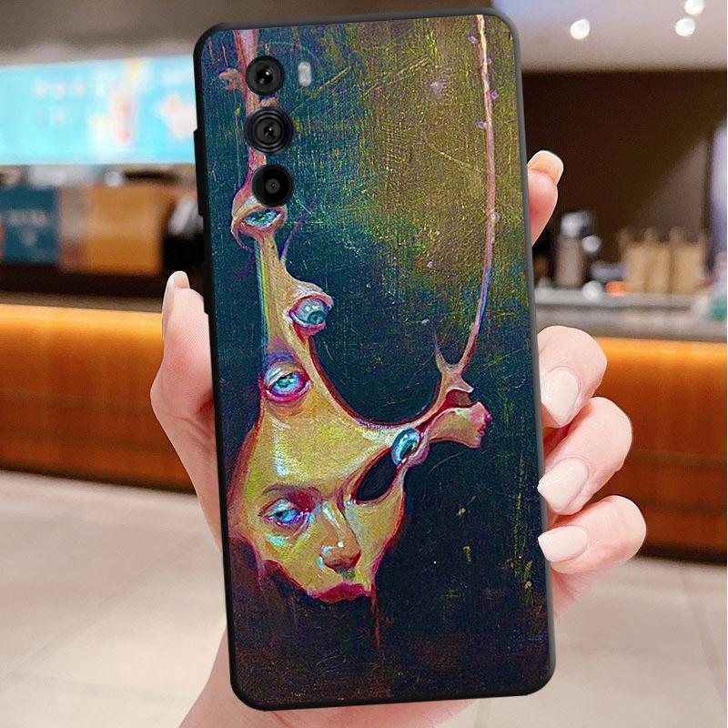 Trippy Blue Alien Eyes Phone Case For Motorola Edge 60 50 40 Pro 60 50 40 30 Ultra Neo Fusion Moto G Play G Stylus G Carcasas
