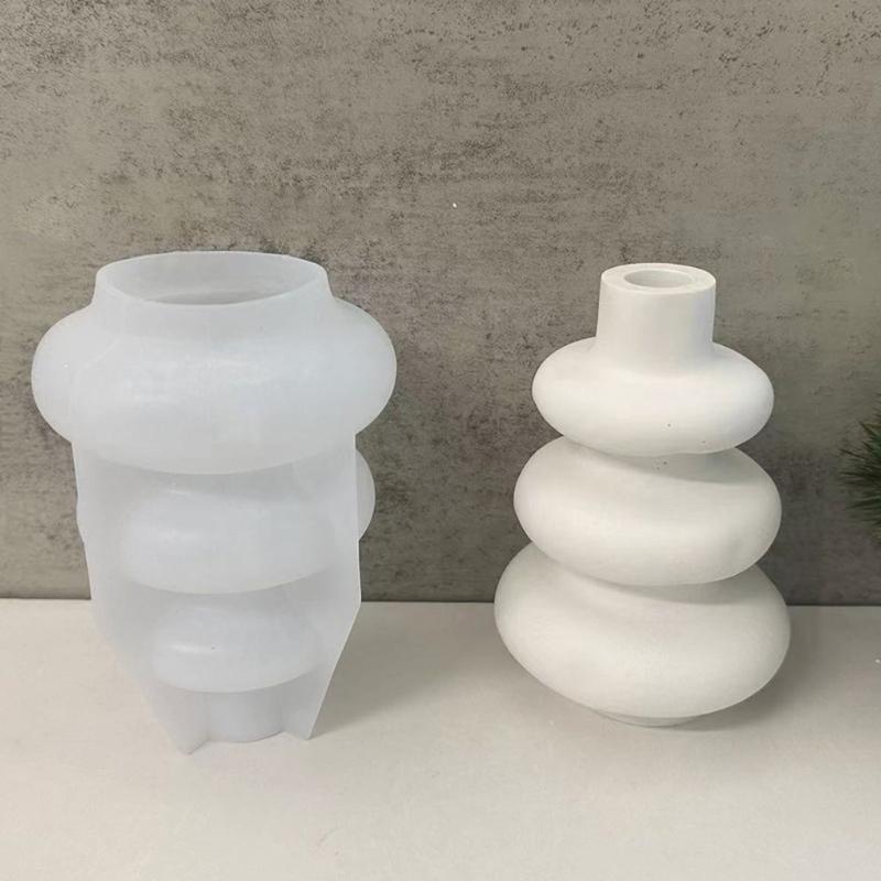Handcraft Silicone Vase Maker Unique Wedding and Party Decoration Making Mould Round Floral Containers Making Mold