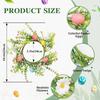 Easter Egg Candle Rings Holder Wreaths with Daisy Flower Spring Egg Artificial Farmhouse Wreaths Berry Candle Rings Table Decor
