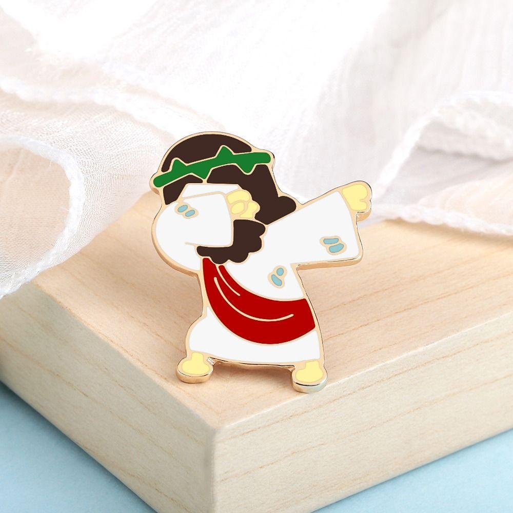 Interest Jesus Messiah Brooches Little Sheep Christian Faith Icon Badge Shirt Lapel Pins  Clothes