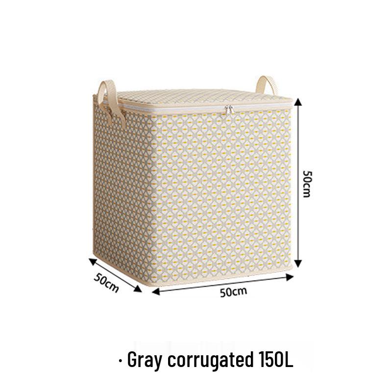 Large Gray Wave Pattern Bedroom Storage Bag for Clothes