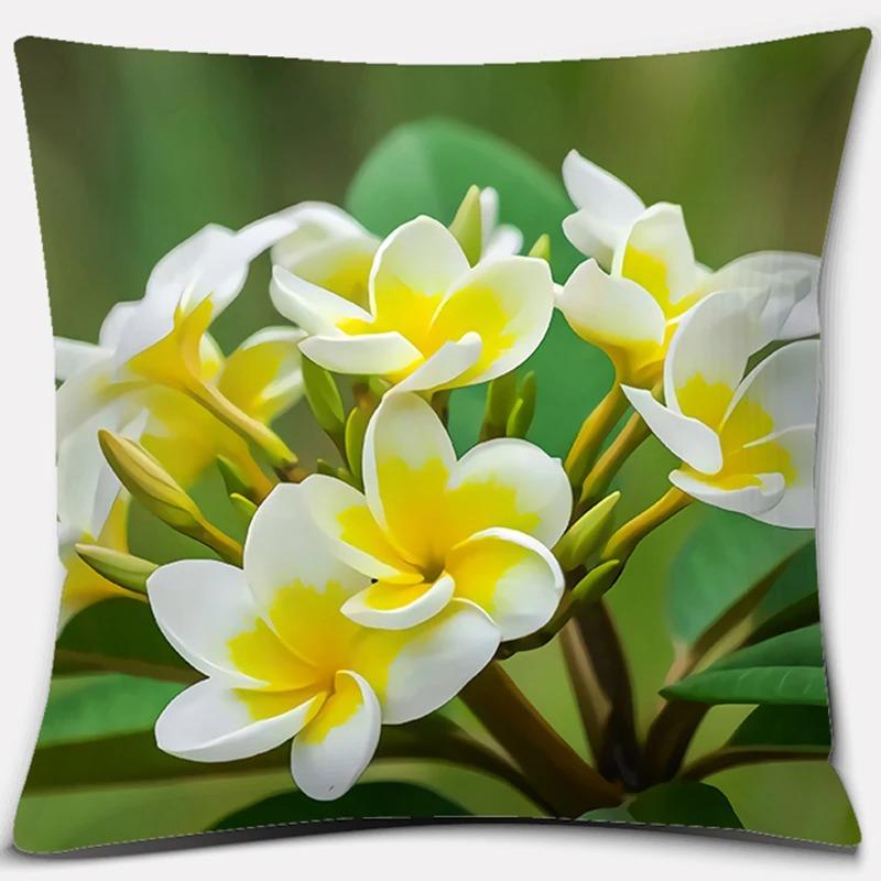 Beautiful Flower Pattern Pillowcase Square Car Sofa Cushion Pillowcase