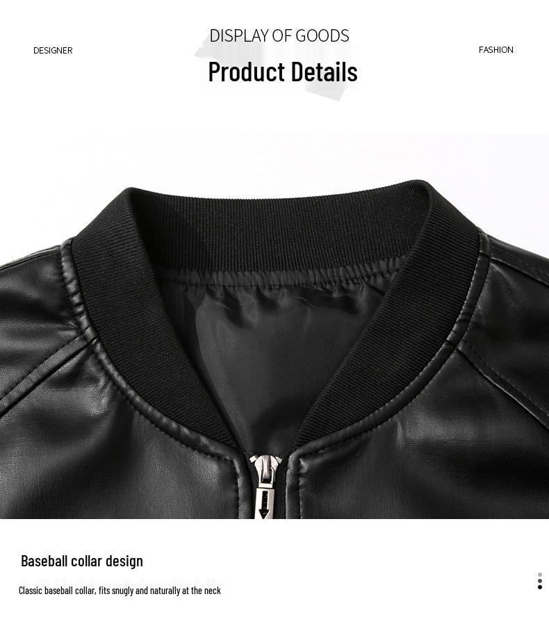 Men's Stand Collar Motorcycle Leather Jacket - Spring/Autumn, Casual & Stylish for Teens and Adults.
