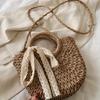 Borsa a Tracolla Intrecciata in Paglia con Decorazione a Margherita, Piccola Portamonete Borsa a Mano Fatta a Mano, Borsa Estiva Bohemia, Borsa da Spiaggia Accattivante Estiva, Borsa da Spiaggia Estiva in Paglia