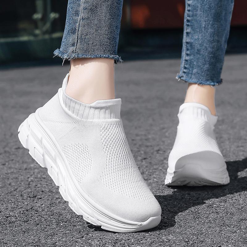Green Cheap Knitted Man Sneakers Couple Size 35-46 Lightweight Men's Casual Sneakers Slip-on Comfortable Running Shoes For Men