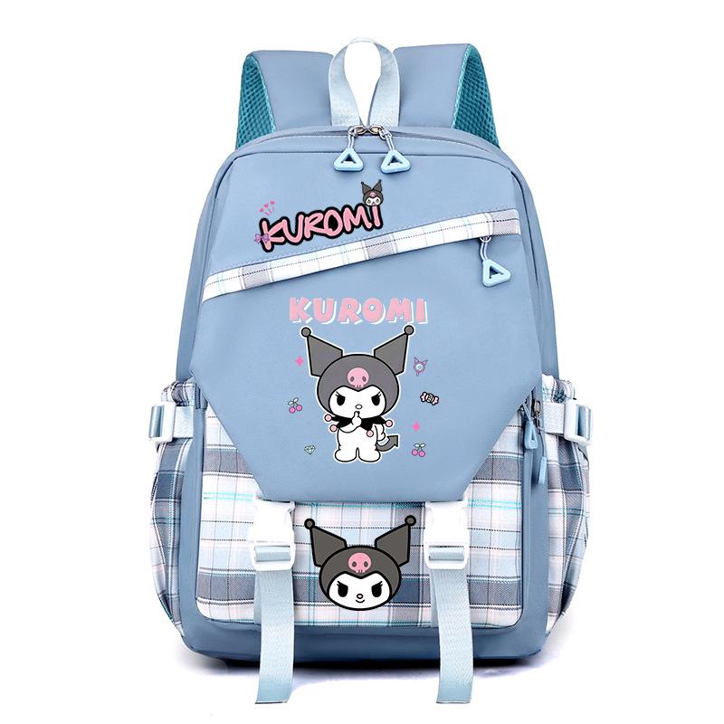 Cool Lomi Kuromi Backpack Student Schoolbag Anime Cartoon Print Junior High School High School Large Capacity Schoolbag