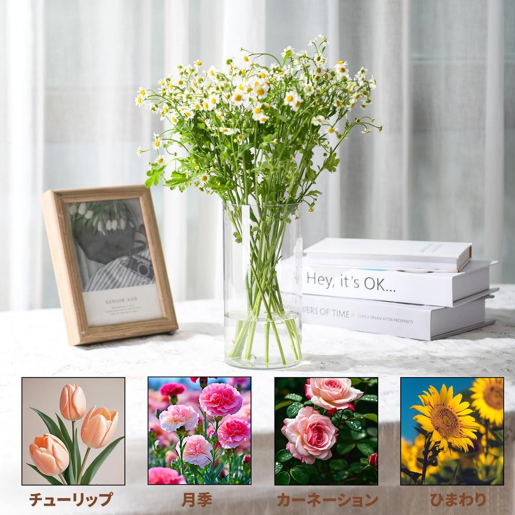 Guluto Vase Unbreakable Transparent Flower Base Acrylic Stylish Elegant Large Interior Flower Vase Hydroponics Ikebana Artificial Flowers Suitable for