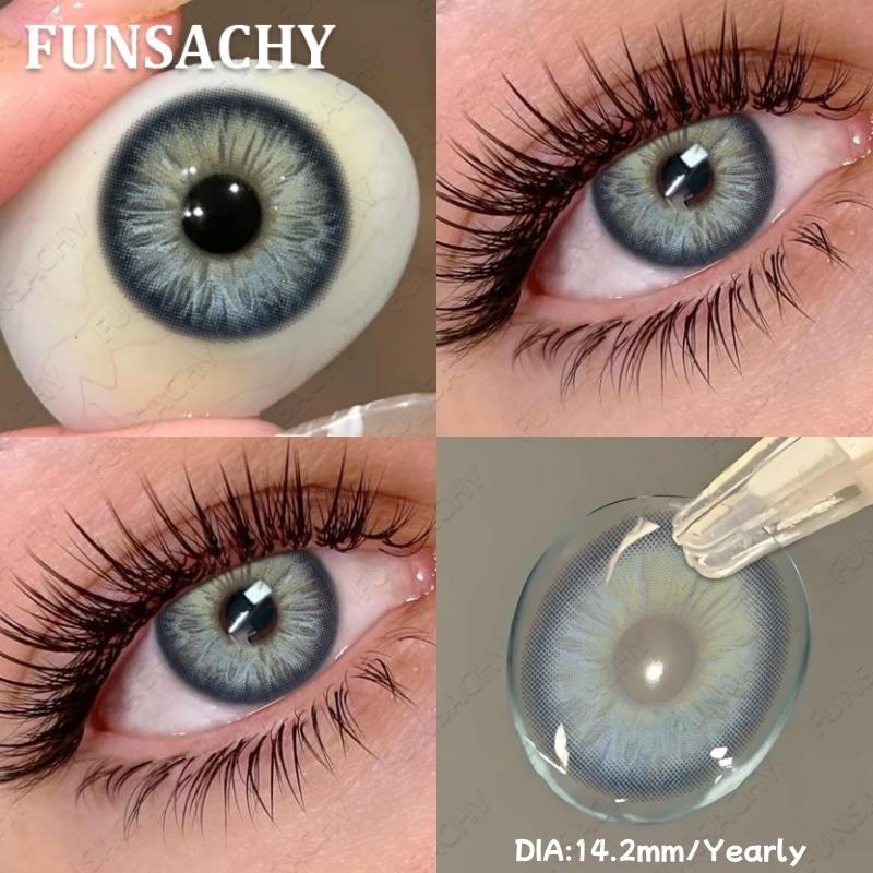 

FUNSACHY 1 Pair Blue Color Contact Lenses for Eyes Big Size Natural Lenses Beautiful Pupils Cosmetics Brown Color Lens Gray Lens 0