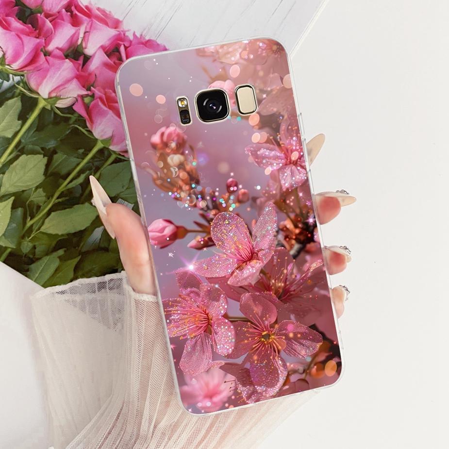 For Samsung Galaxy S8 Case SM-G950F Luxury Flowers Butterfly Painted Cover Soft Silicone Case For Samsung S8 Plus S8+ G955F Bags