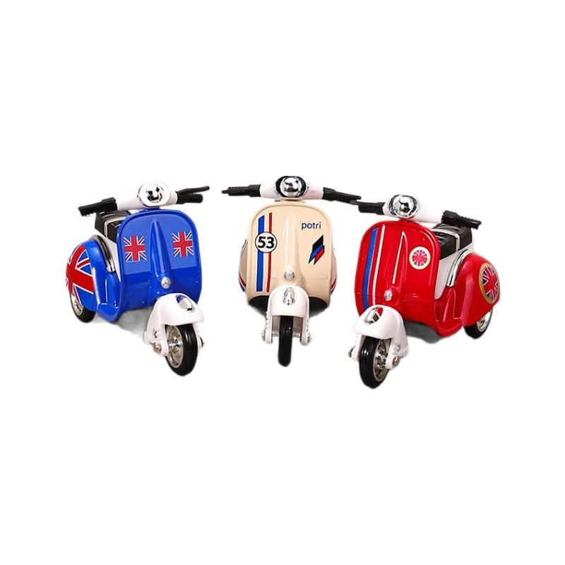 Retro Alloy Pull-Back Motorcycle Scooter Model Toy for Kids