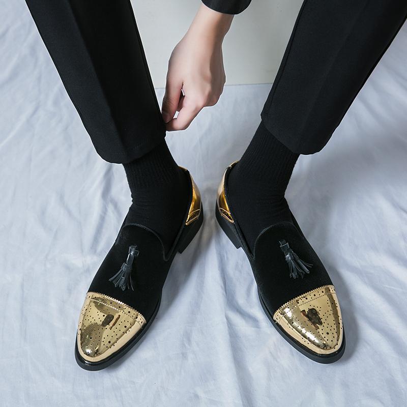 Men s Tassel Suede Moccasins - Retro British Style Leather Loafers for Business & Casual Wear 45