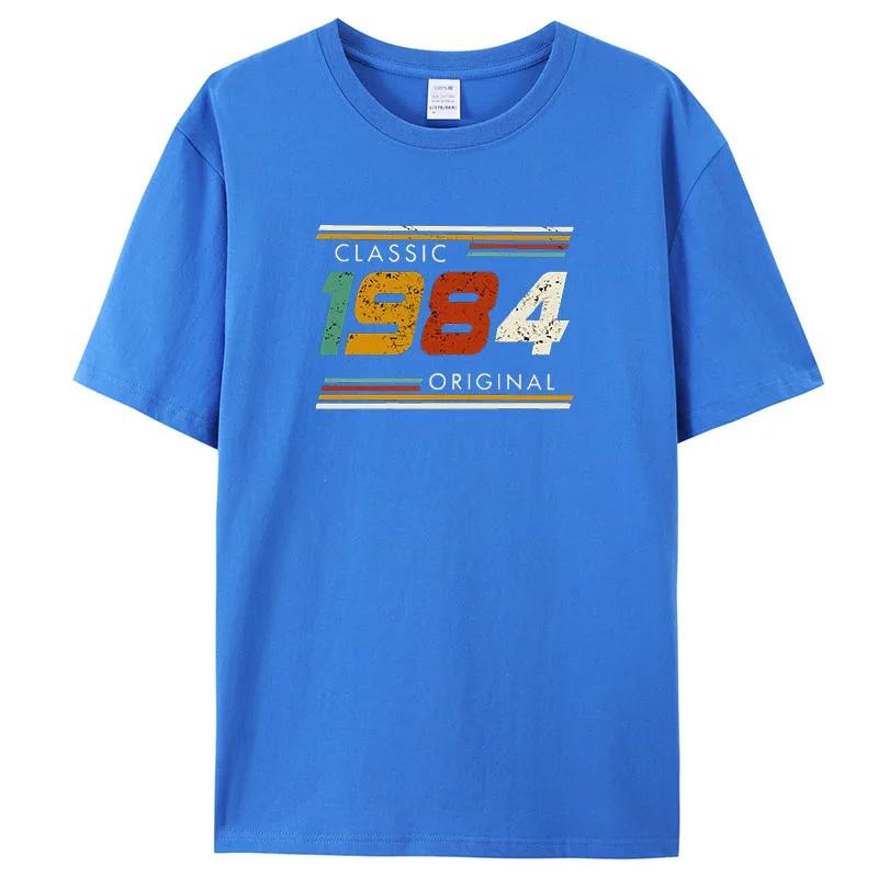 2024 New Mens Tshirt Novelty Awesome Vintage Classic 1984 Original TShirt Streetwear Cotton Summer Style Tshirt Men Tees