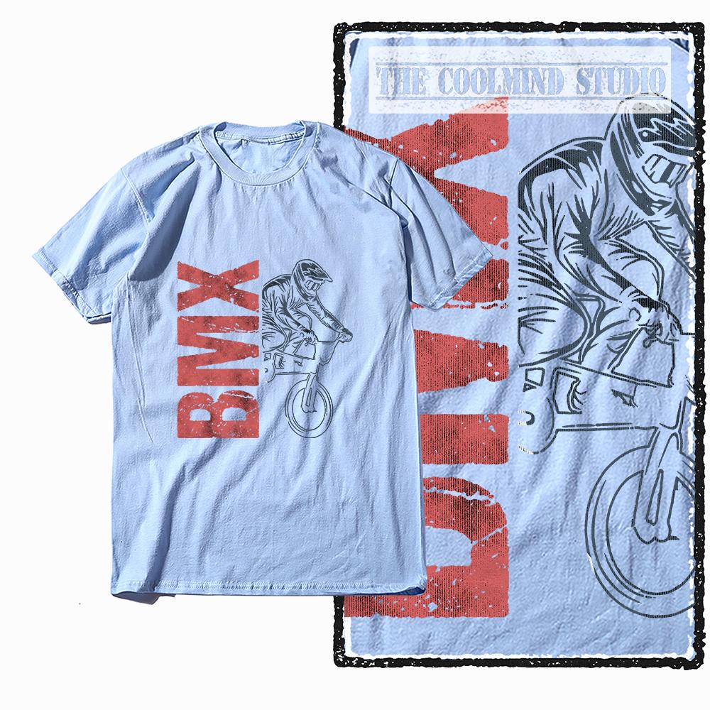 Coolmind Z1119 R 100% Cotton bMX  Graphic Men T Shirt Cotton Streetwear Retro Tshirt for Men Tee Shirt