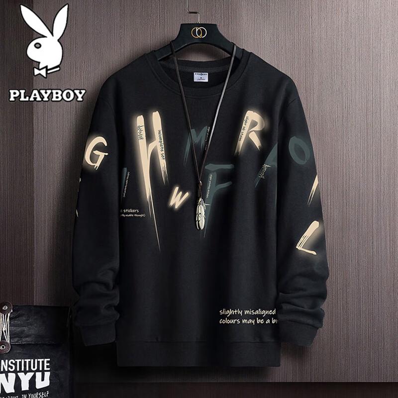 

Playboy Men s Printed Round Neck Long Sleeve T-Shirt 3XL