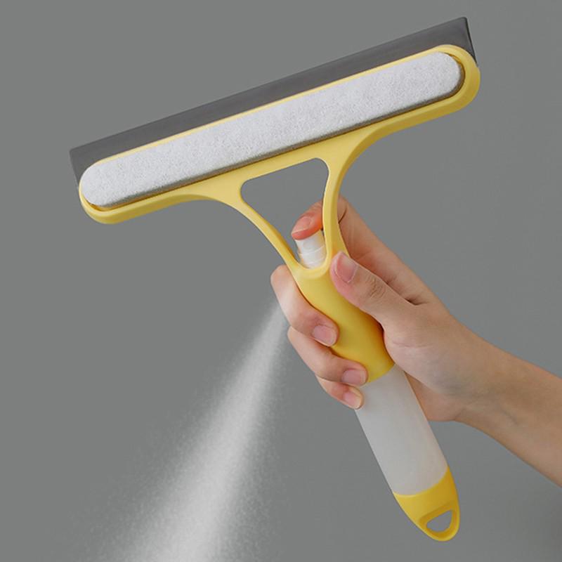 Multifunctional Double-Sided Glass Scraper & Window Cleaner with Spray and Mirror Scraper
