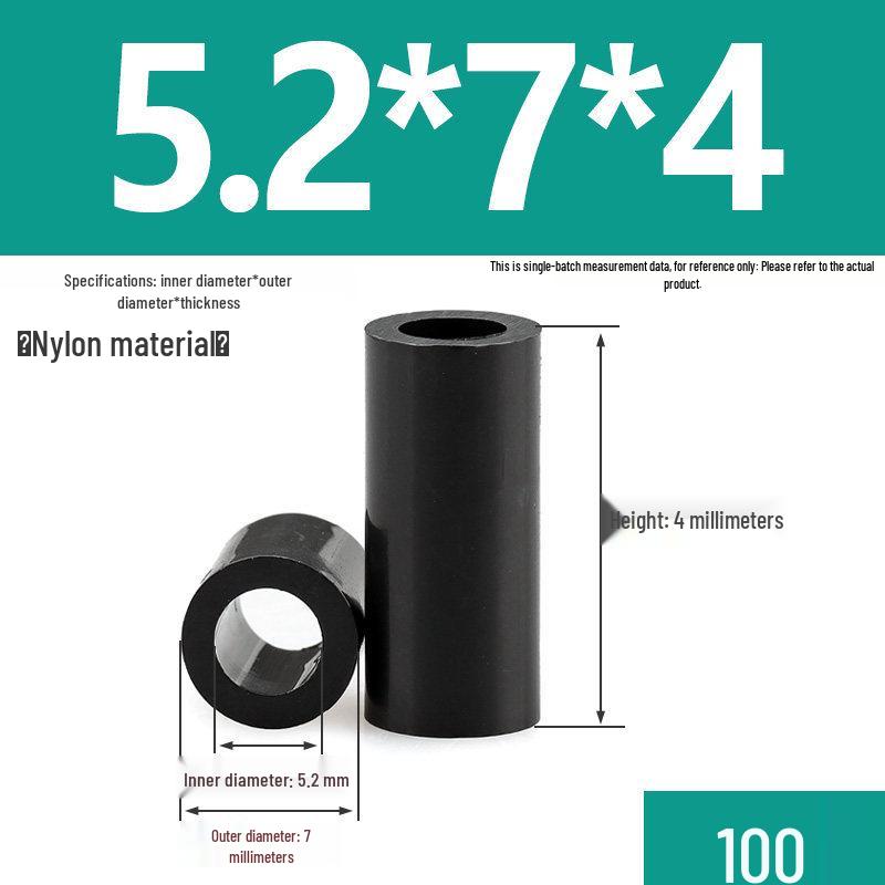 Nylon Wear-Resistant Hollow Cylindrical Spacer Sleeve and Bearing Bushing