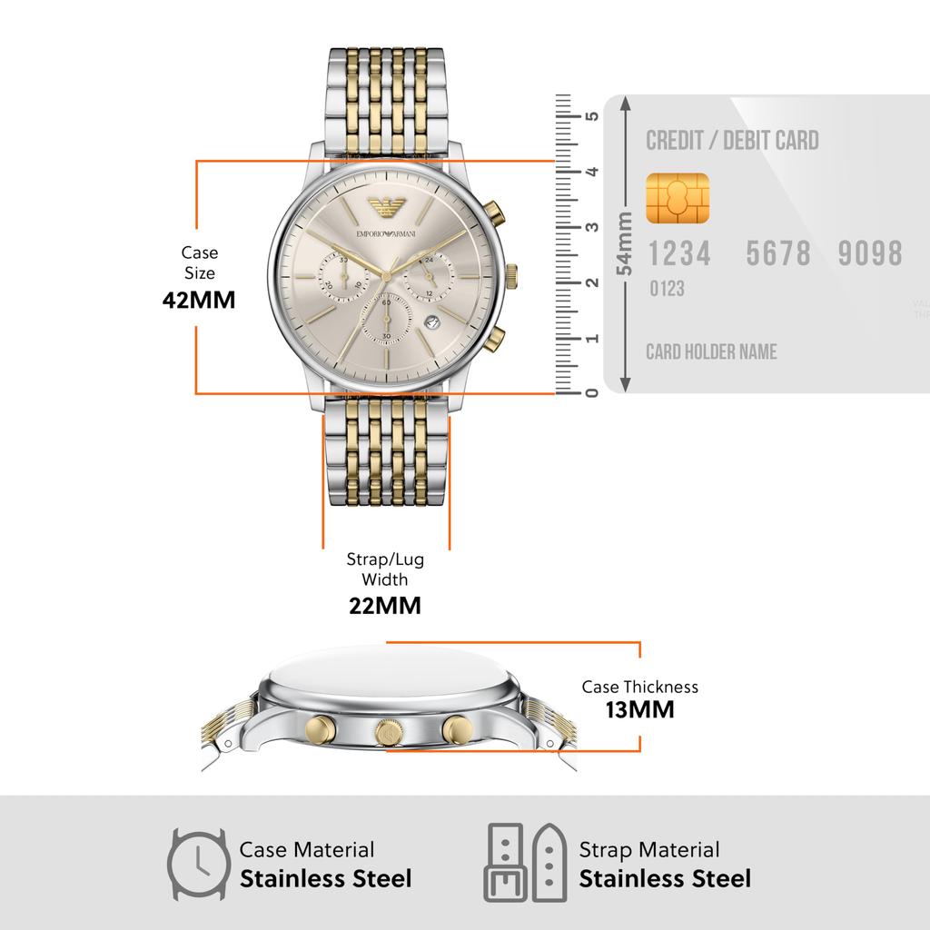 Emporio Armani Men's Analog Stainless Steel Watch AR11773
